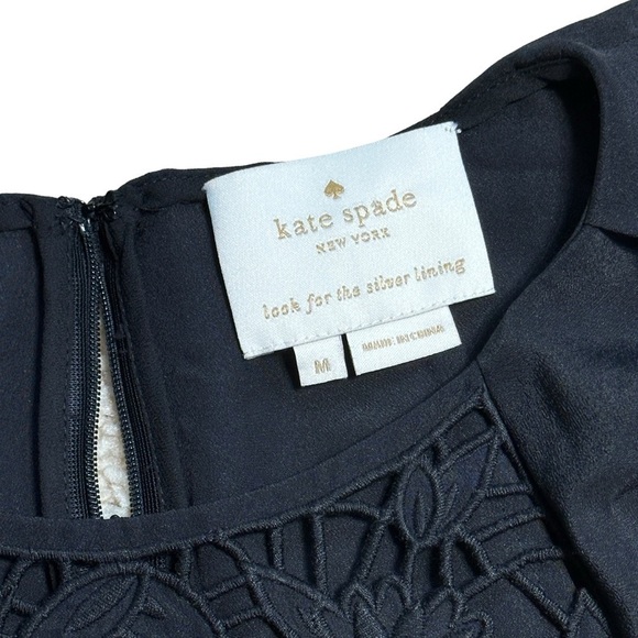 Kate Spade Black Embroidered Lace Yoke Ankle Length Jumpsuit Women’s US M - Picture 5 of 8